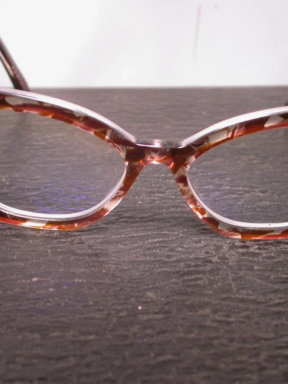 Davette Mimi Stylish Tortoise Clear Gem Eyeglasses Hand Made in France